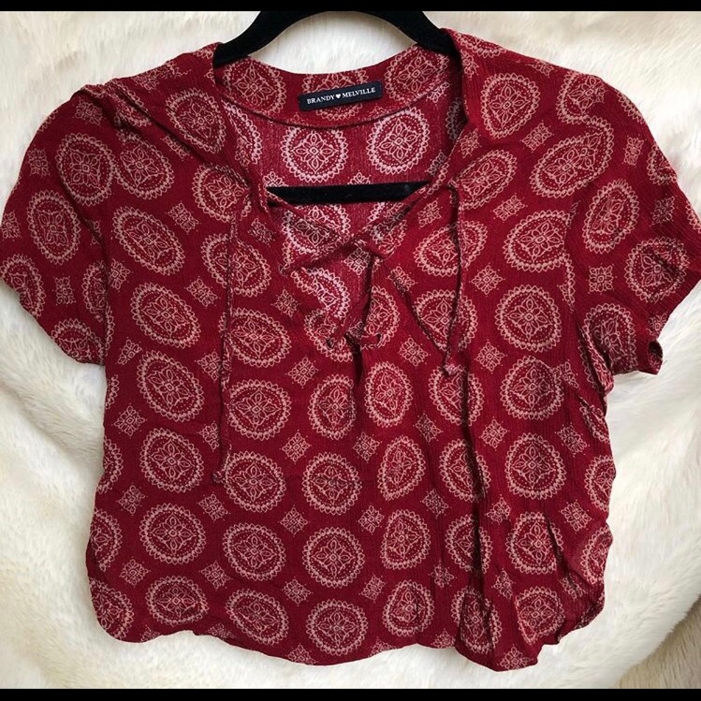 Red printed blouse from brandy melville